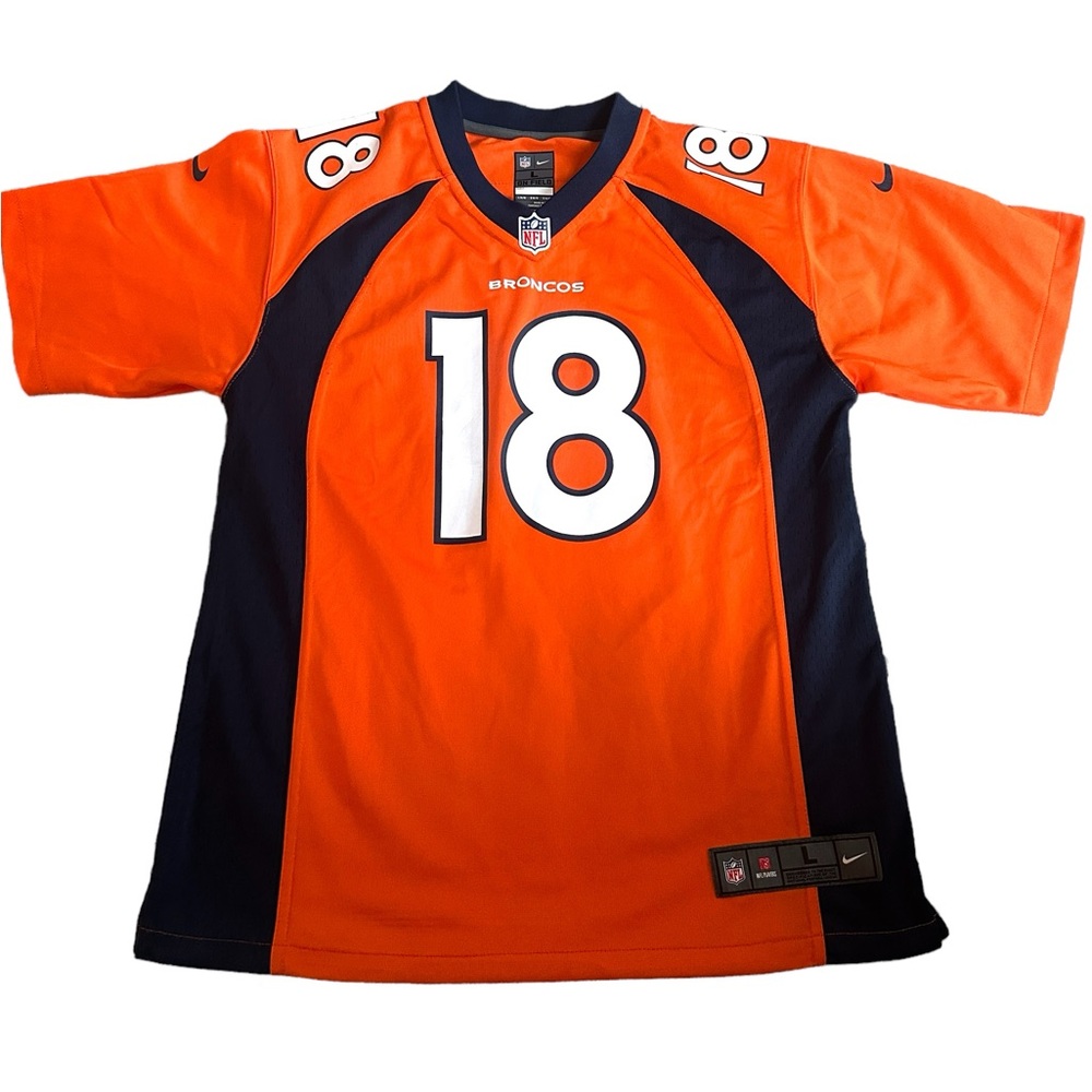 Youth Boy Nike NFL Denver Broncos Manning‎ 18 Jersey Large 14/16